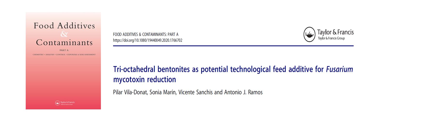 Portada Tri-octahedral bentonites as potential technological feed additive for Fusarium mycotoxin reduction