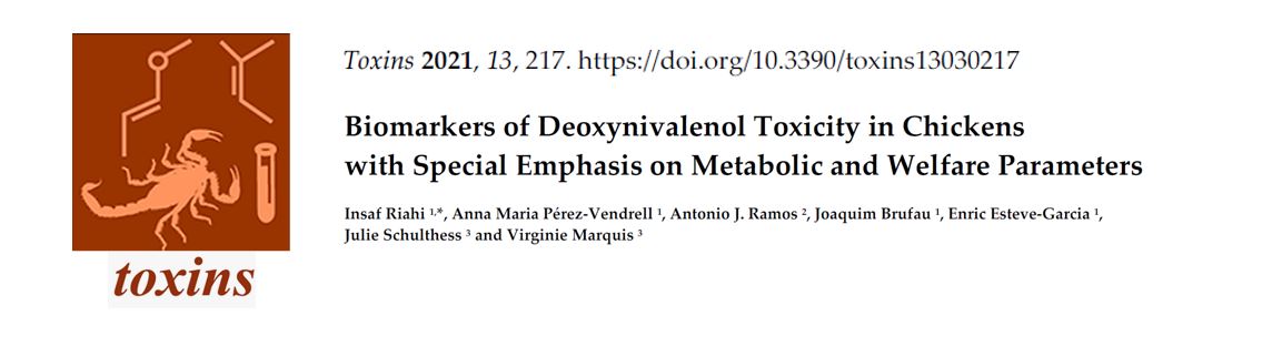 Portada Biomarkers of deoxynivalenol toxicity in chickens with special emphasis on metabolic and welfare parameters.
