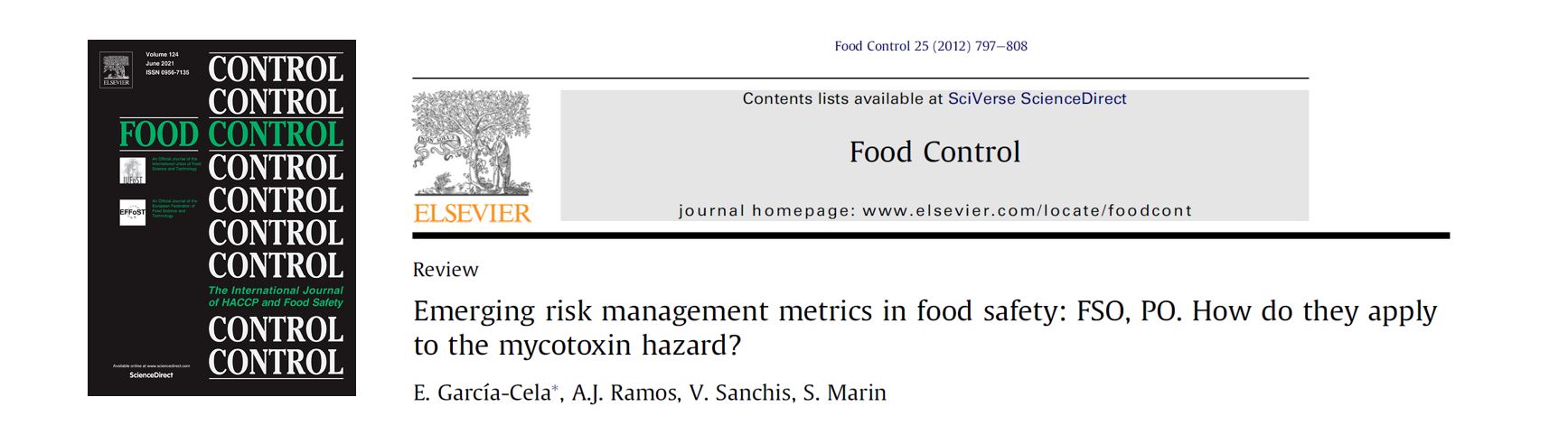Portada Emerging risk management metrics in food safety: FSO, PO. How do they apply to the mycotoxin hazard?