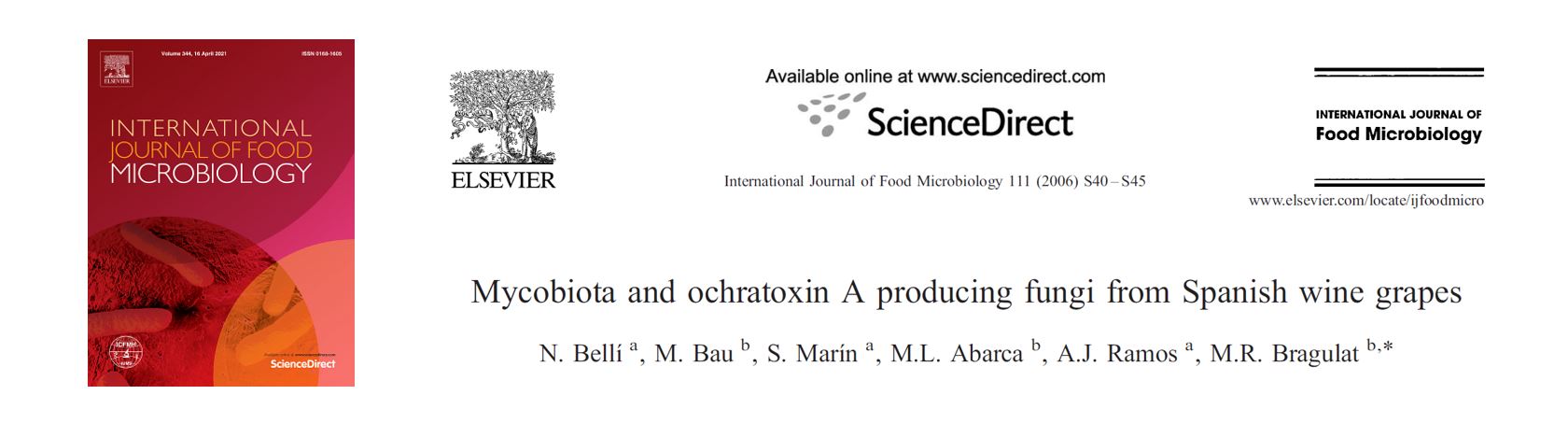 Portada Mycobiota and ochratoxin A producing fungi from Spanish wine grapes.