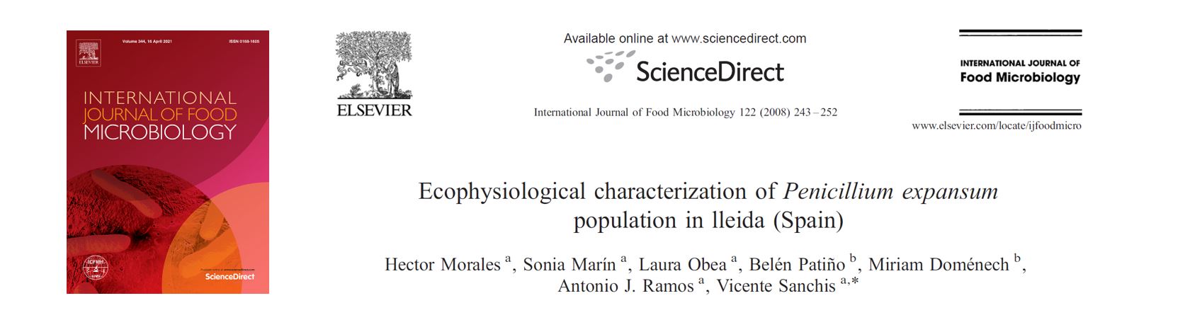 Portada Ecophysiological characterization of Penicillium expansum population in lleida (Spain).