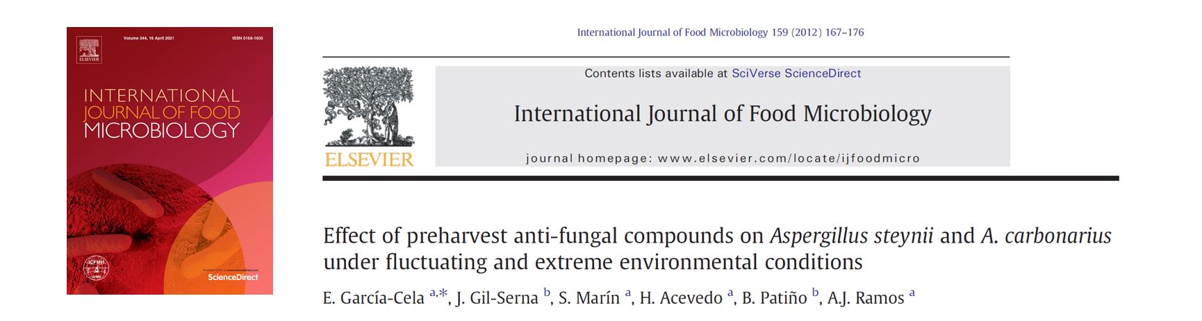 Portada Effect of preharvest anti-fungal compounds on Aspergillus steynii and A. carbonarius under fluctuating and extreme environmental conditions.