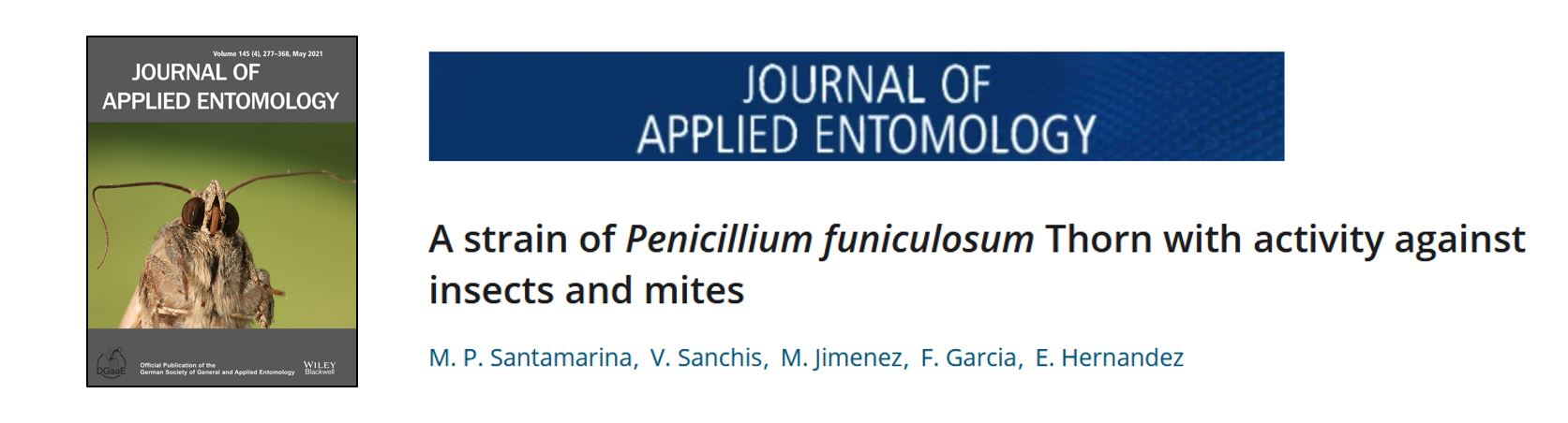 Portada A strain of Penicillium funiculosum Thorn with activity against insects and mites.