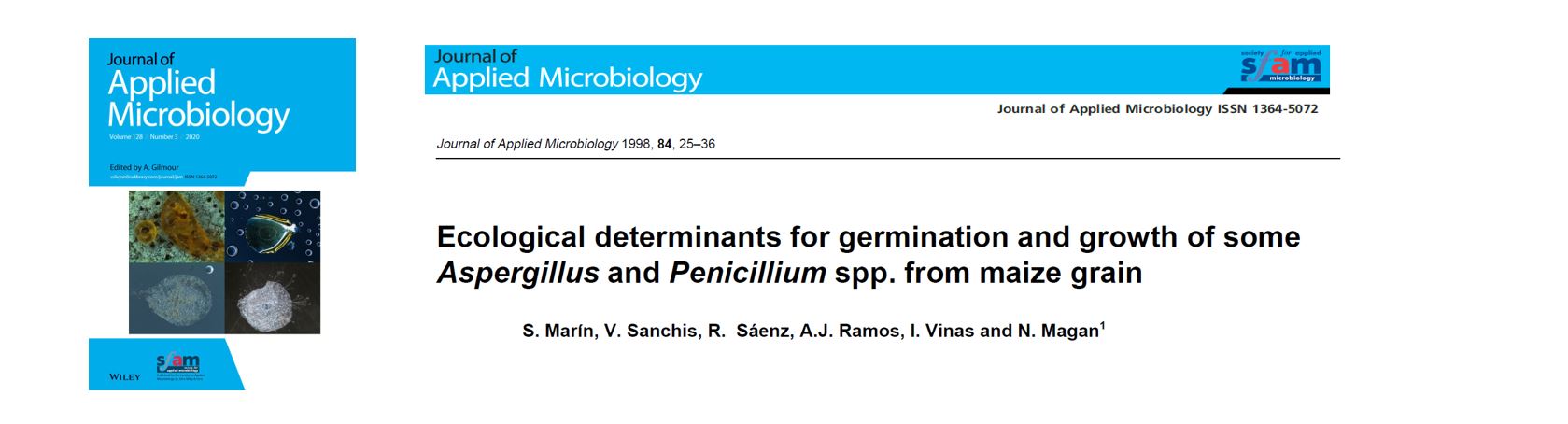 Portada Ecological determinants for germination and growth of some Aspergillus and Penicillium spp. from maize grain.