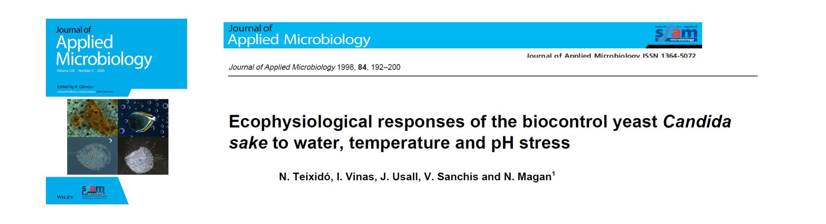 Portada Ecophysiological responses of the biocontrol yeast Candida sake to water, temperature and pH stress.
