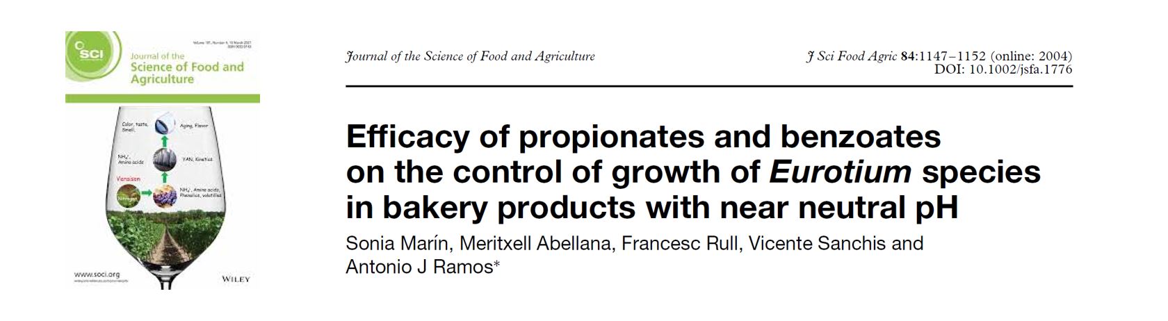 Portada Modeling of germination and growth of ochratoxigenic isolates of Aspergillus ochraceus as affected by water activity and temperature on a barley-based medium.