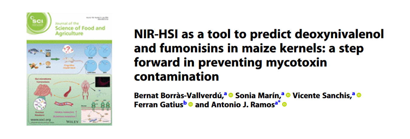 cover of NIR-HSI as a tool to predict deoxynivalenol and fumonisins in maize kernels: a step forward in preventing mycotoxin contamination