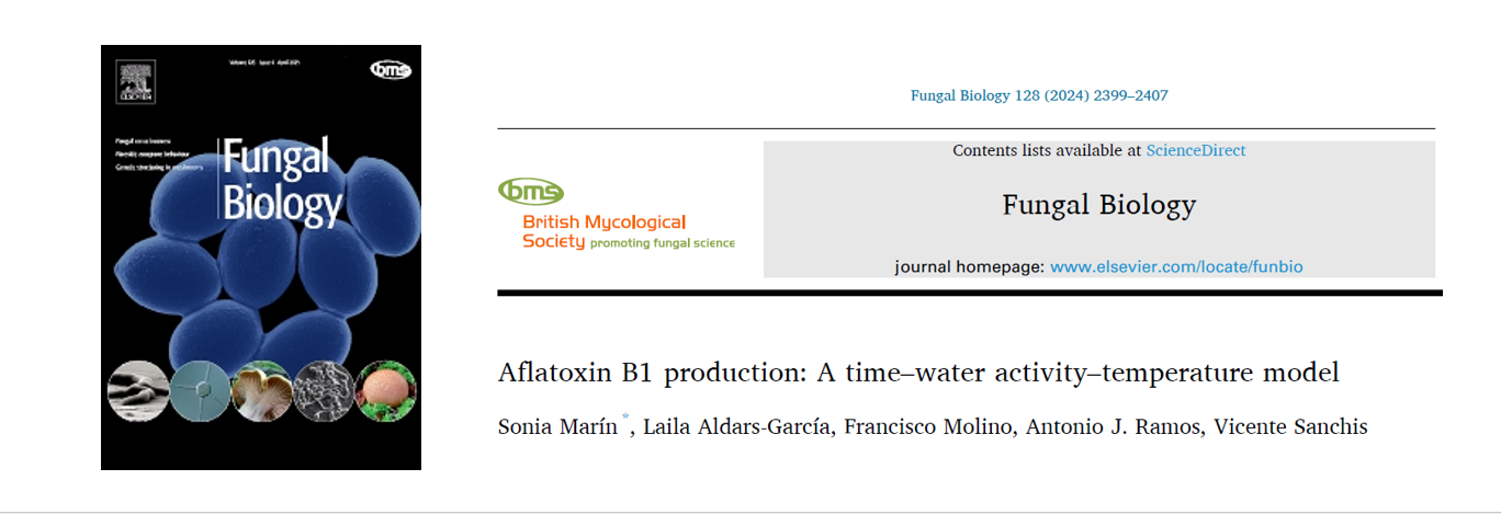 cover of Aflatoxin B1 production: A time–water activity–temperature model